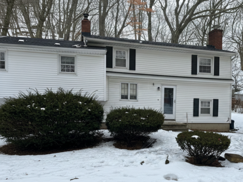 After: Stunning transformation — Owens Corning Duration Shingles installed on a classic white colonial home in Watertown, CT. Clean lines, durable protection, and timeless curb appeal.