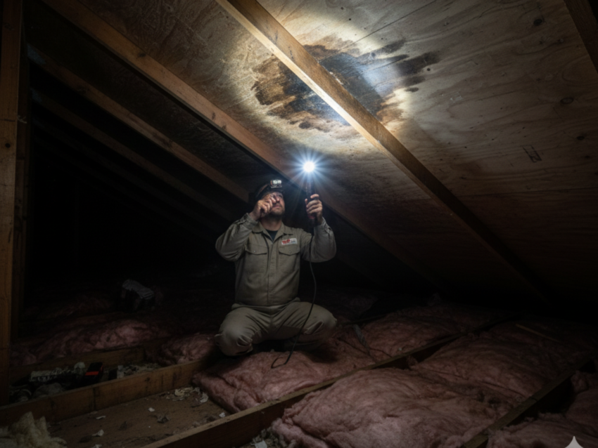 What roof inspectors look for in the attic during a CT roof inspection